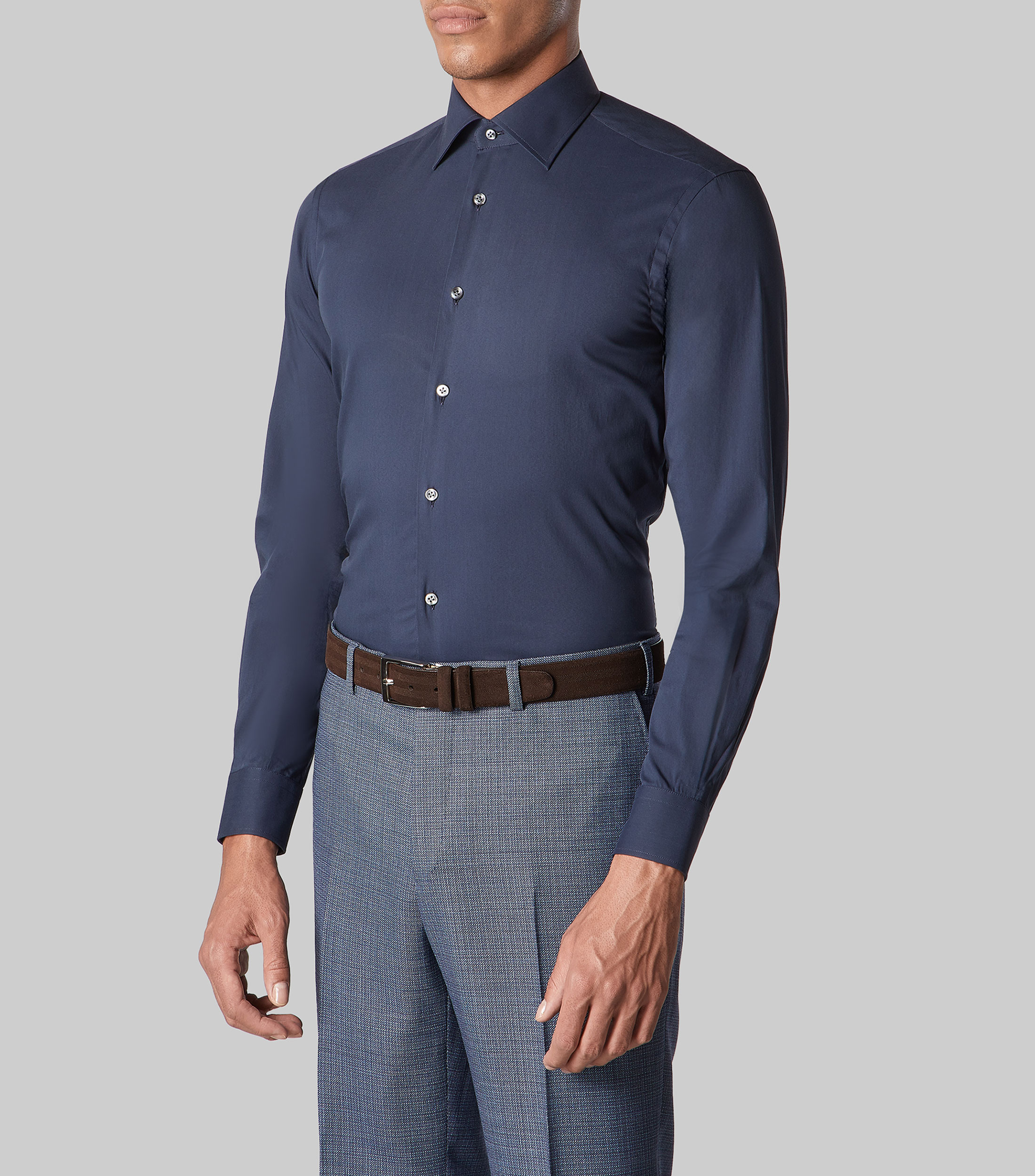Camisa lisa de manga larga Hombre
